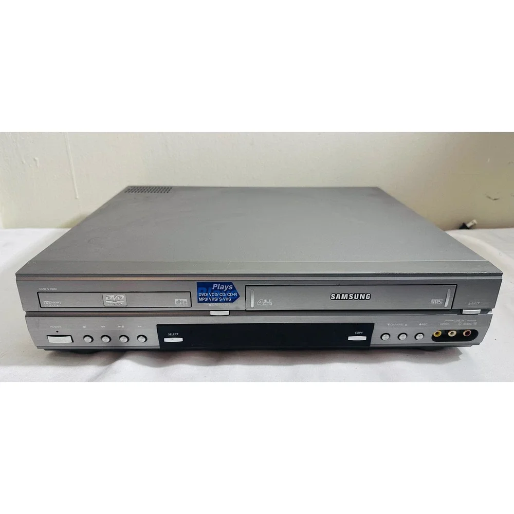 Samsung DVD-V1000 DVD VHS Combo Player VCR Hi-Fi Dual Deck Tested Powers On